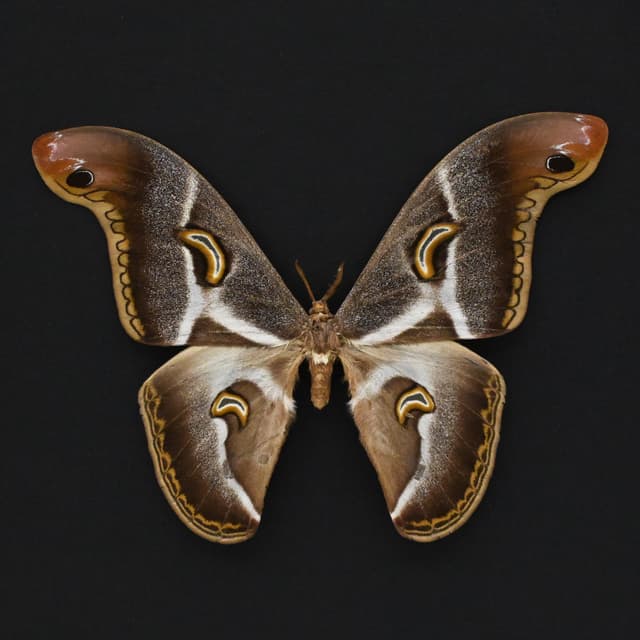 Rare XL African Saturn moth framed taxidermy - Epiphora vacuna