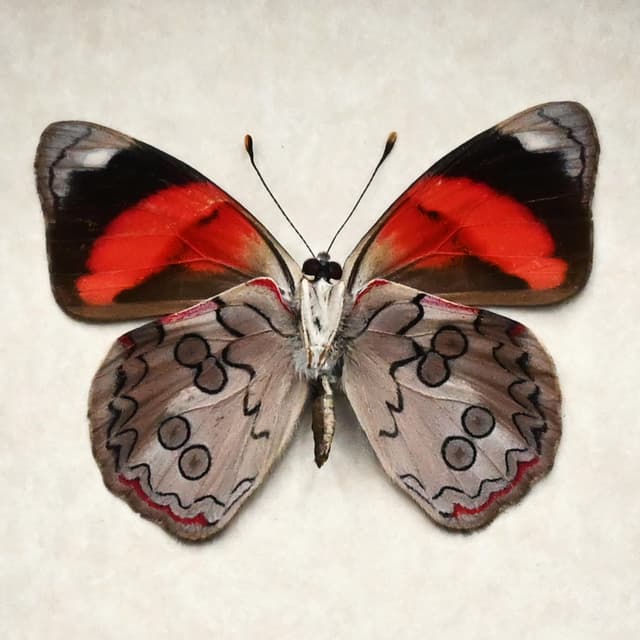 Real Orange-striped Eighty-eight Butterfly framed taxidermy - Diaethria pandama