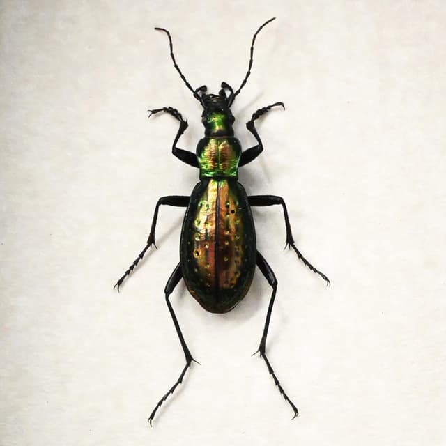 Rare large green Ground beetle framed taxidermy - Carabus rutilans